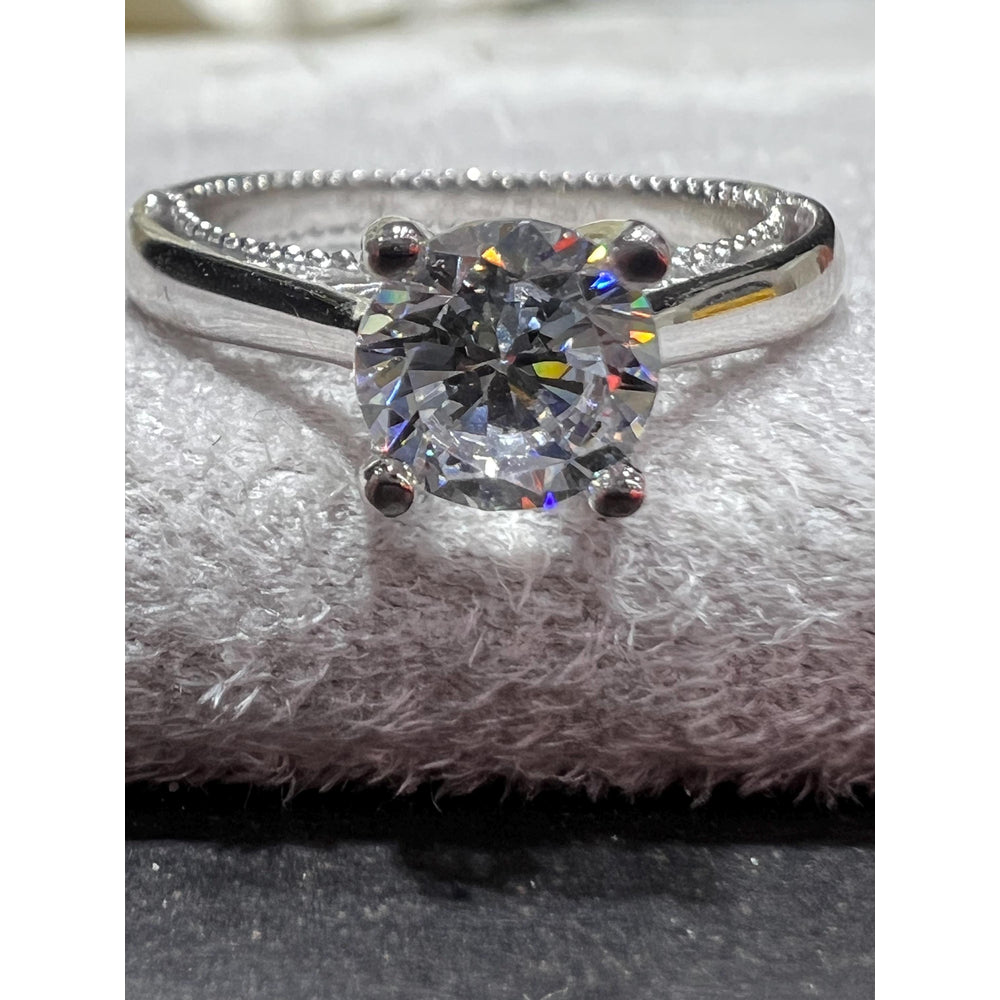 18K White Gold Verragio Engagement Ring: 1 Carat Lab Grown Diamond