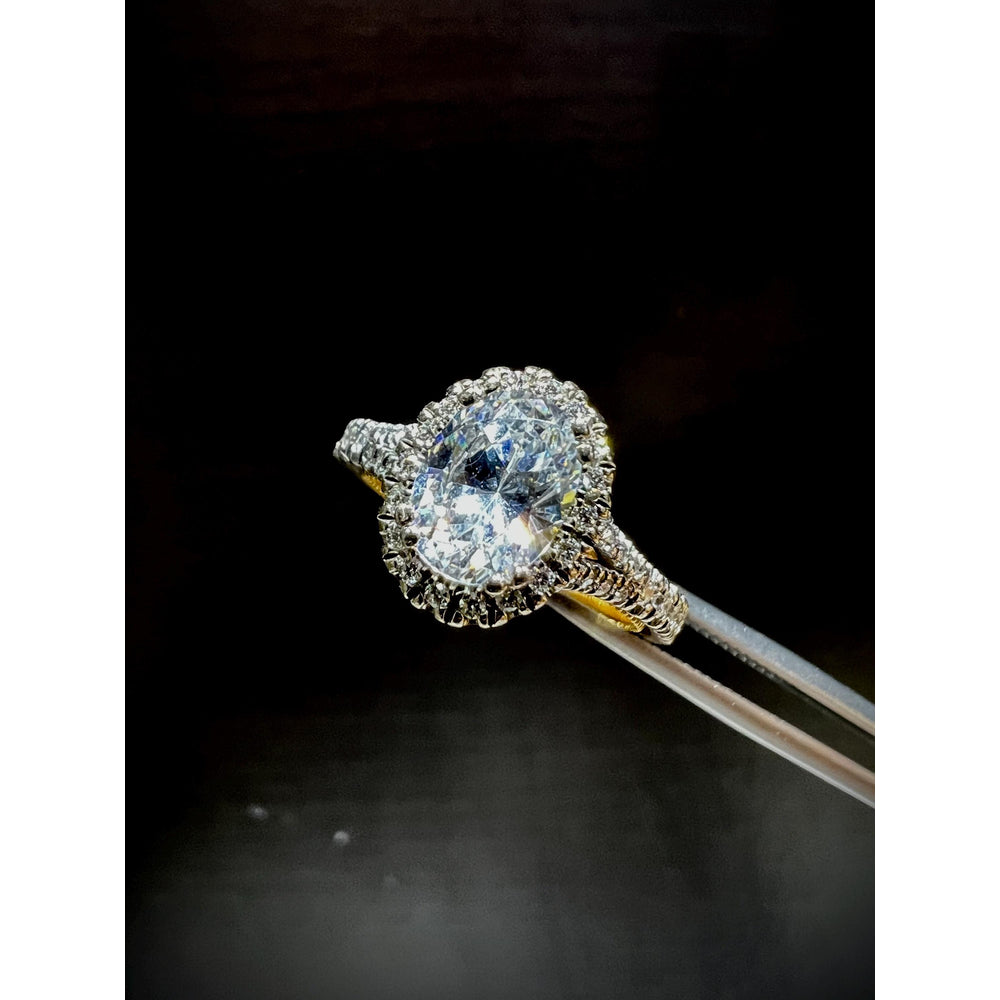 14K Verragio Oval Diamond Engagement Ring 1.00 Carat Center