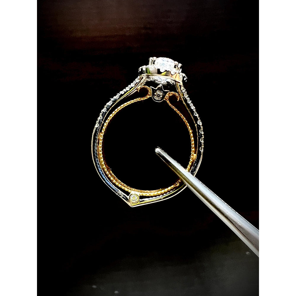 14K Verragio Oval Diamond Engagement Ring 1.00 Carat Center
