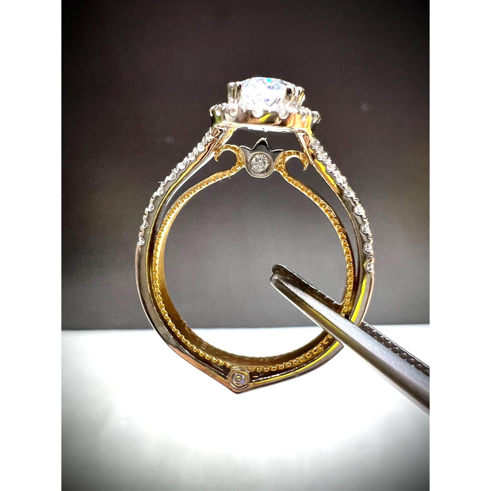 14K Verragio Oval Diamond Engagement Ring 1.00 Carat Center