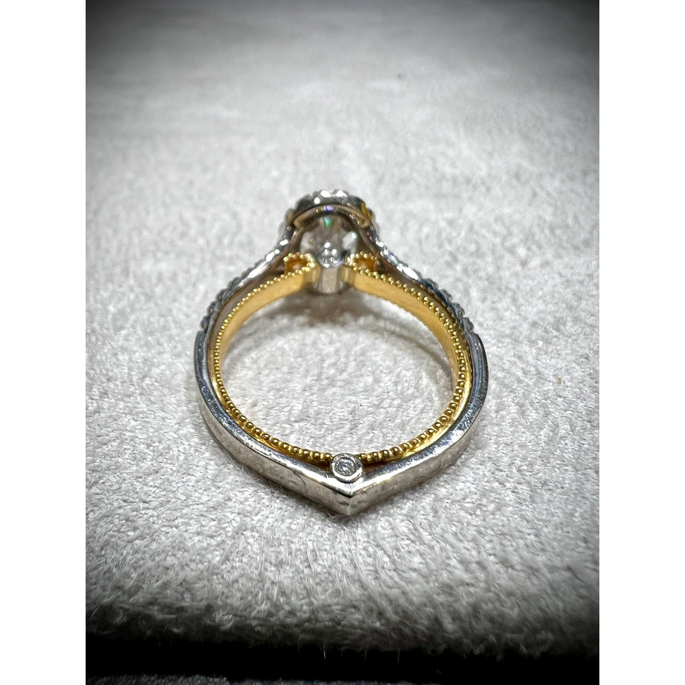 18K Diamond Oval Engagement Ring / DISCOUNT Verragio Ring / Verragio Oval Engagement Ring / Lab Grown Certified Diamond Engagement Ring
