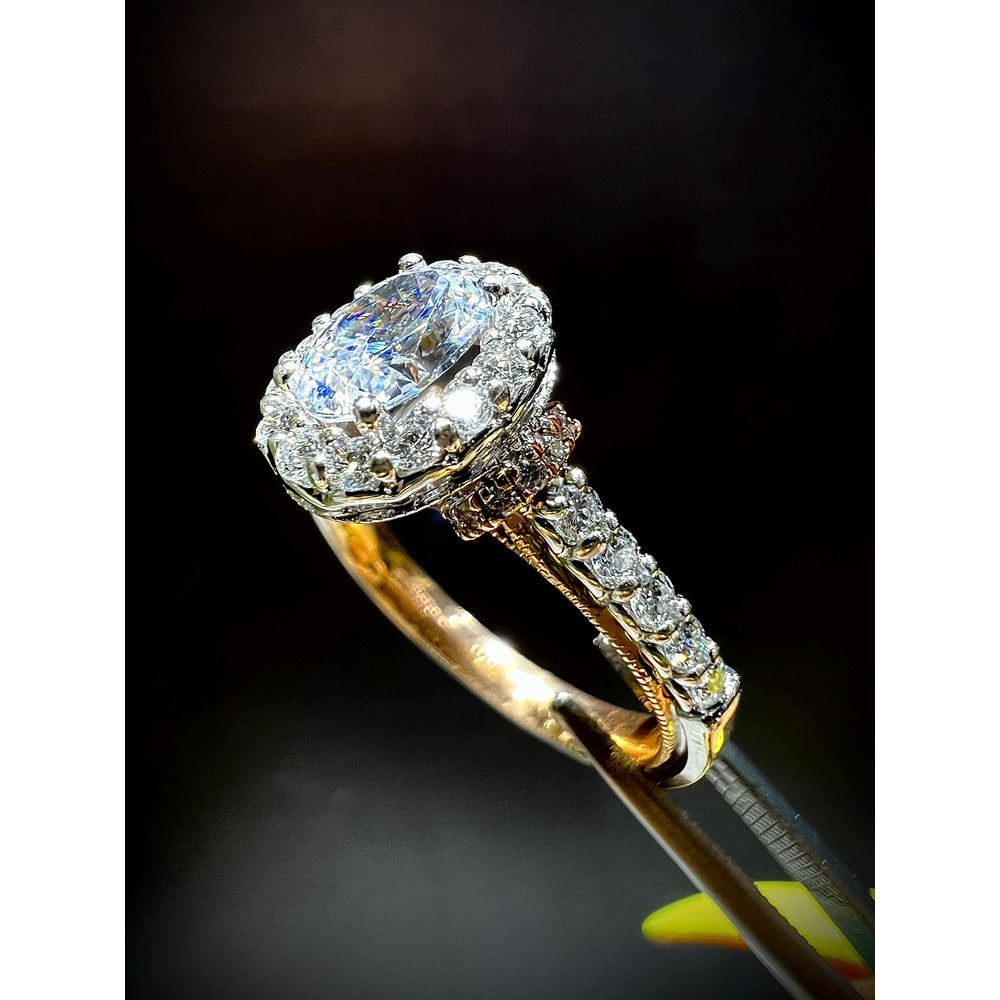 18K Diamond Oval Engagement Ring / DISCOUNT Verragio Ring / Verragio Oval Engagement Ring / Lab Grown Certified Diamond Engagement Ring