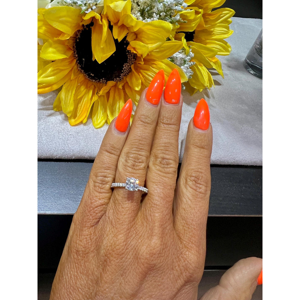 14K White & Rose Gold Verragio Engagement Ring: 1 Carat Lab Grown Diamond