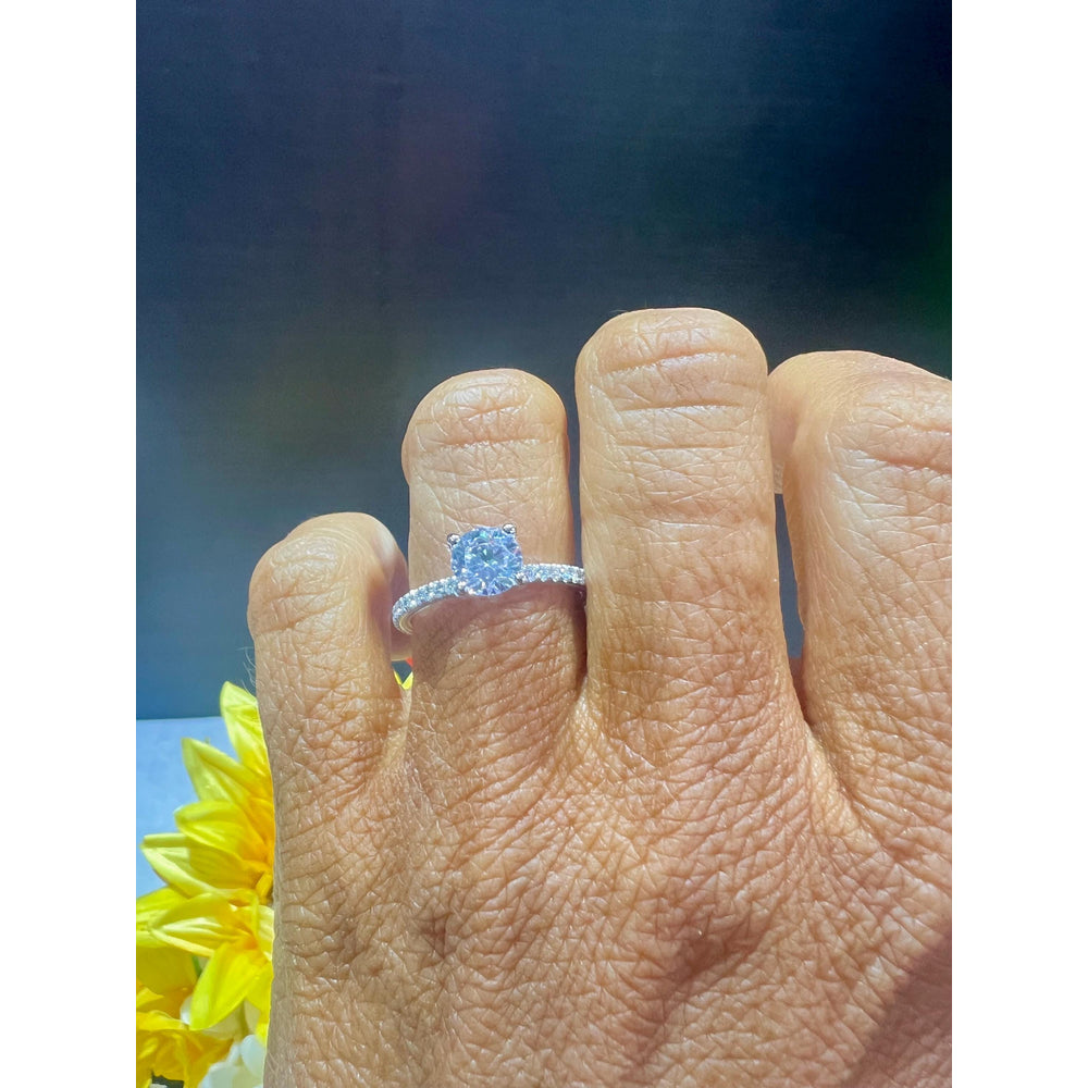 14K White Gold Verragio Diamond Engagement Ring: 1.00 Carat Lab Grown VS EF