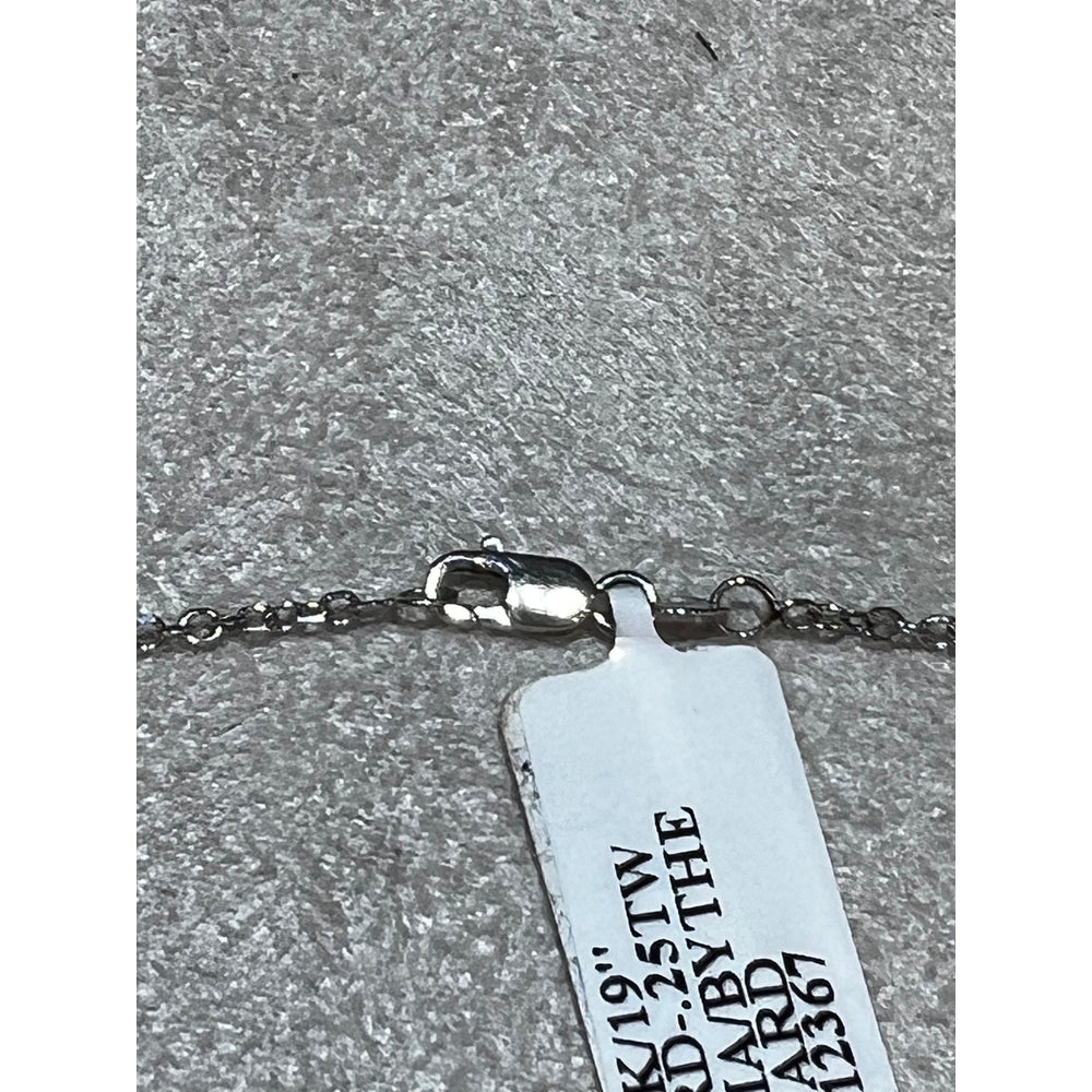 14K White Gold Natural Diamond by the Yard Necklace: 0.25 Carat Bezel Set