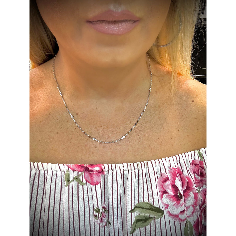 14K 1/4 Carat Diamond by the Yard Necklace / Diamond Layering Necklace / 14K Gold Diamond Necklace / Natural Mined Diamond Necklace