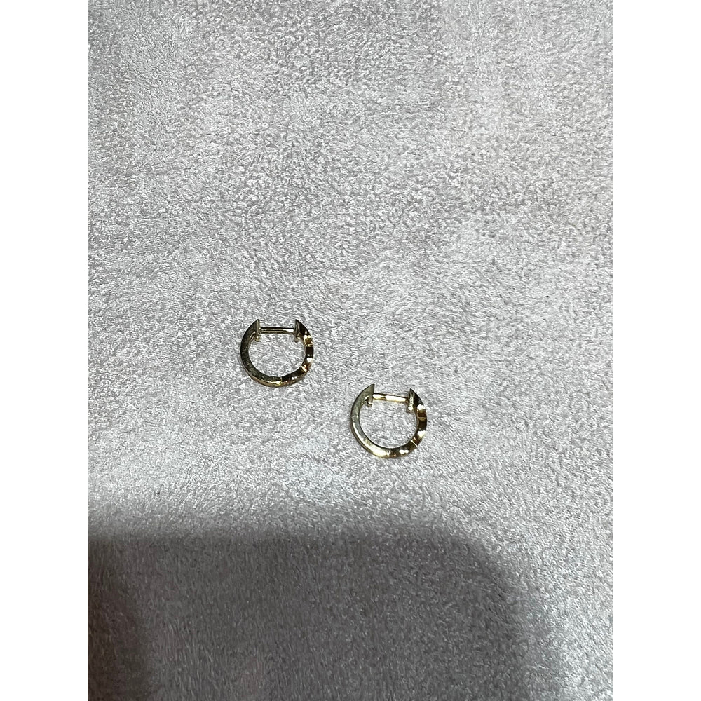 Diamond Huggy Earrings / 14k Gold Diamond Small Hoop Earrings / Diamond Earrings / Tiny Diamond Huggy Hoop Earrings/ Mothers Day Sale