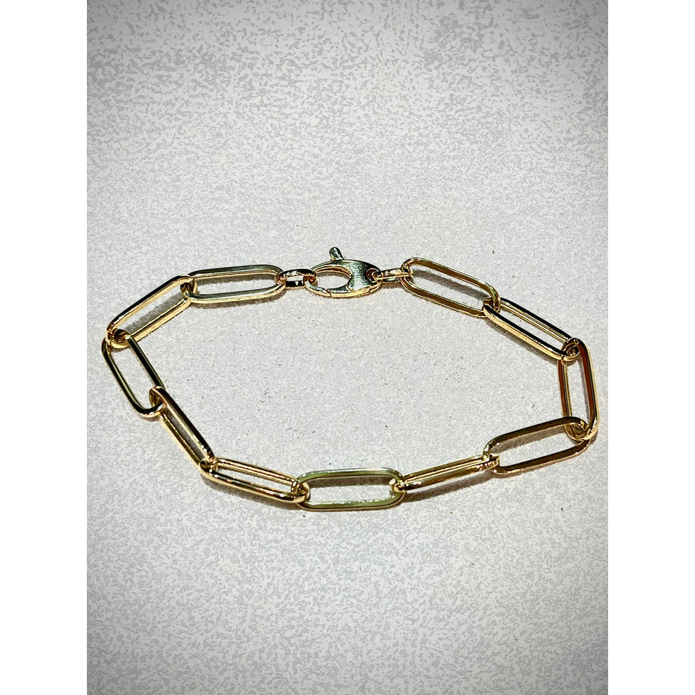 Paperclip Bracelet / 14K Gold Paperclip Link Bracelet / Gold Link Bracelet / Chunky Gold Link Bracelet by Trevi Fine Jewelry Shop