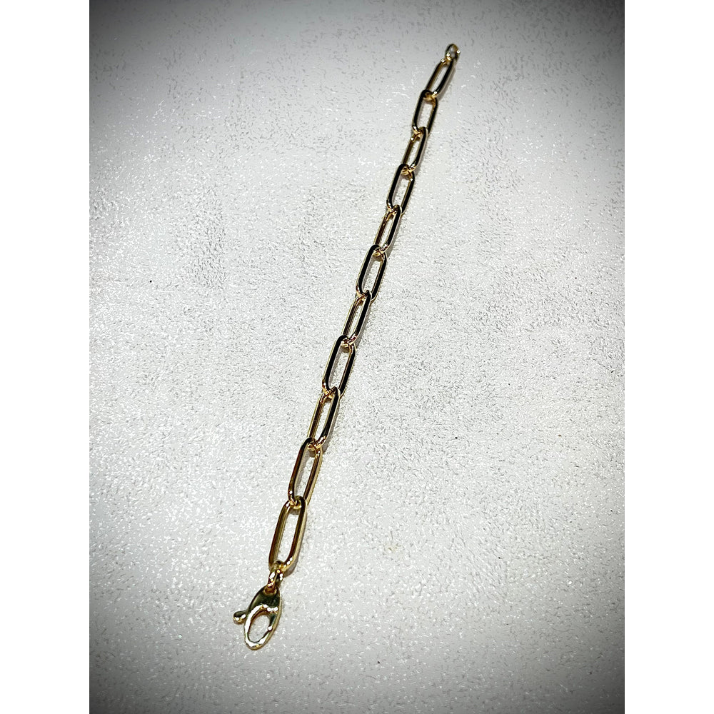 Paperclip Bracelet / 14K Gold Paperclip Link Bracelet / Gold Link Bracelet / Chunky Gold Link Bracelet by Trevi Fine Jewelry Shop