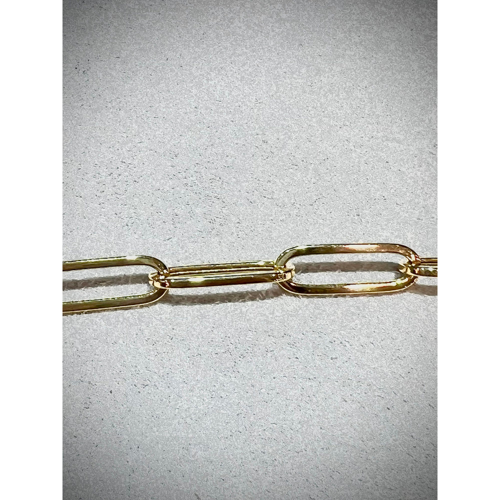 Paperclip Bracelet / 14K Gold Paperclip Link Bracelet / Gold Link Bracelet / Chunky Gold Link Bracelet by Trevi Fine Jewelry Shop