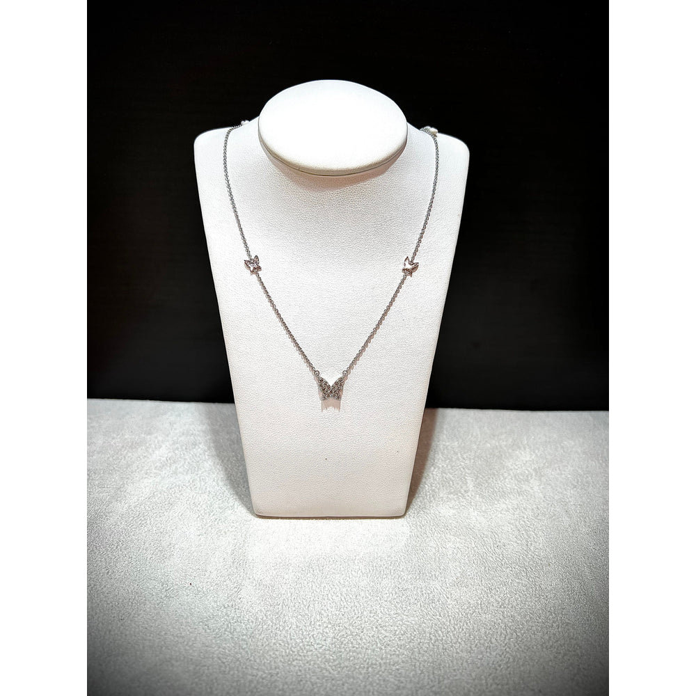 Diamond Butterfly Necklace / 14K Butterfly Necklace / Diamond Butterfly Pendant / Diamond Necklace/ Trendy Butterfly Necklace