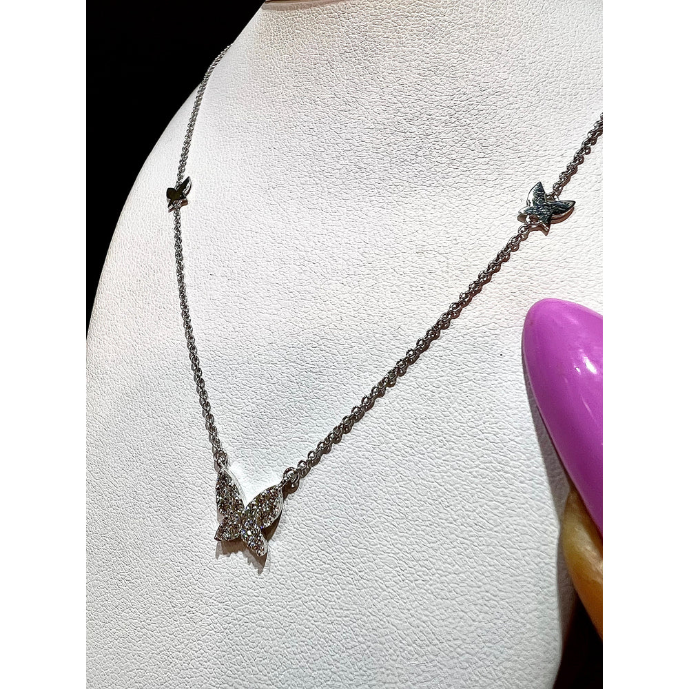 Diamond Butterfly Necklace / 14K Butterfly Necklace / Diamond Butterfly Pendant / Diamond Necklace/ Trendy Butterfly Necklace