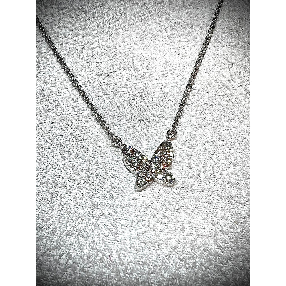 Diamond Butterfly Necklace / 14K Butterfly Necklace / Diamond Butterfly Pendant / Diamond Necklace/ Trendy Butterfly Necklace