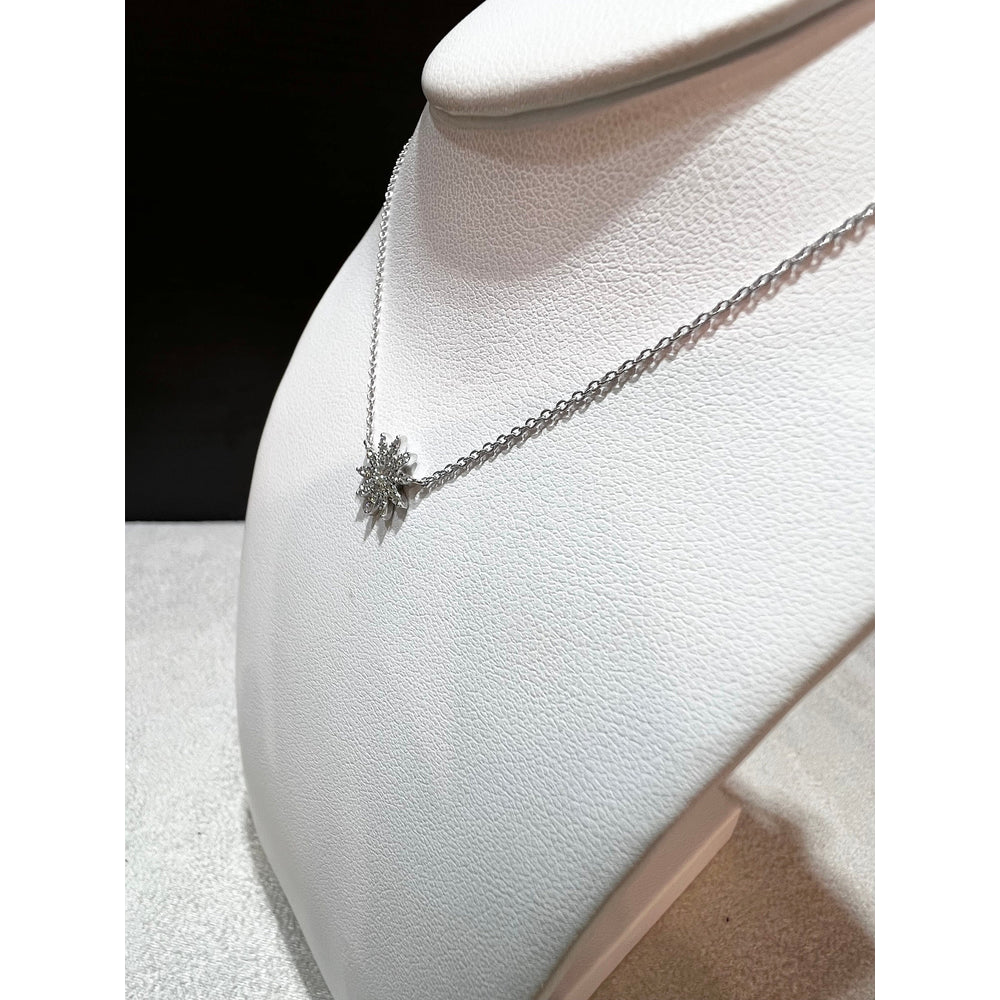14K Diamond Starburst Necklace / Diamond Starburst Necklace / 14K Diamond Necklace / Diamond Layering Necklace / Diamond Starburst Pendant