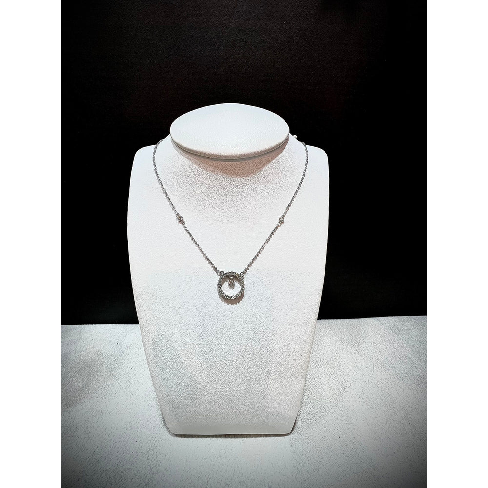 14K Diamond Circle Necklace / Diamond Circle Necklace / Gold Diamond Circle Necklace / Diamond Circle Pendant