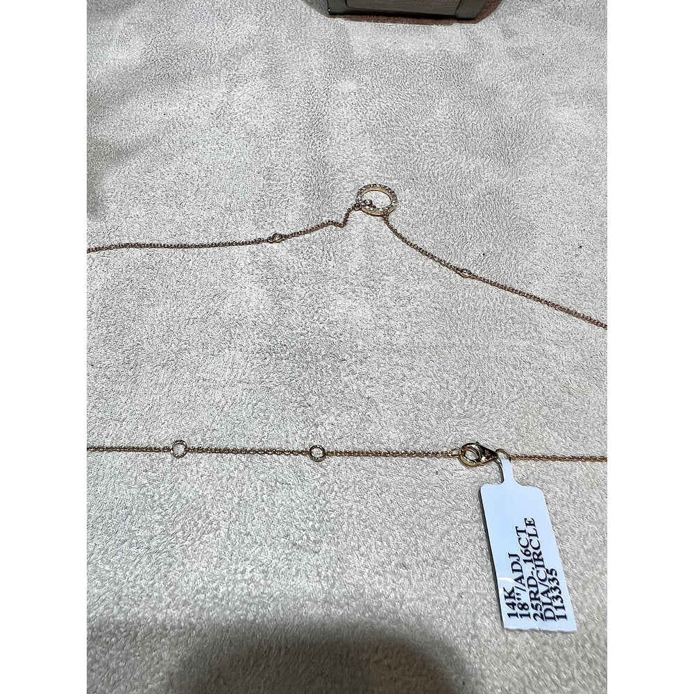 14K Diamond Circle Necklace / Diamond Circle Necklace / Gold Diamond Circle Necklace / Diamond Circle Pendant