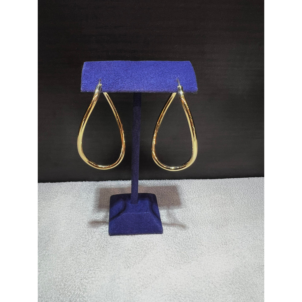 14K Yellow Gold Twist Hoop Earrings / Gold Hoop Earrings / Large Gold Hoops / 14K Twist Hoops / 14K Oval Twist Hoop Earrings / Oval Hoops
