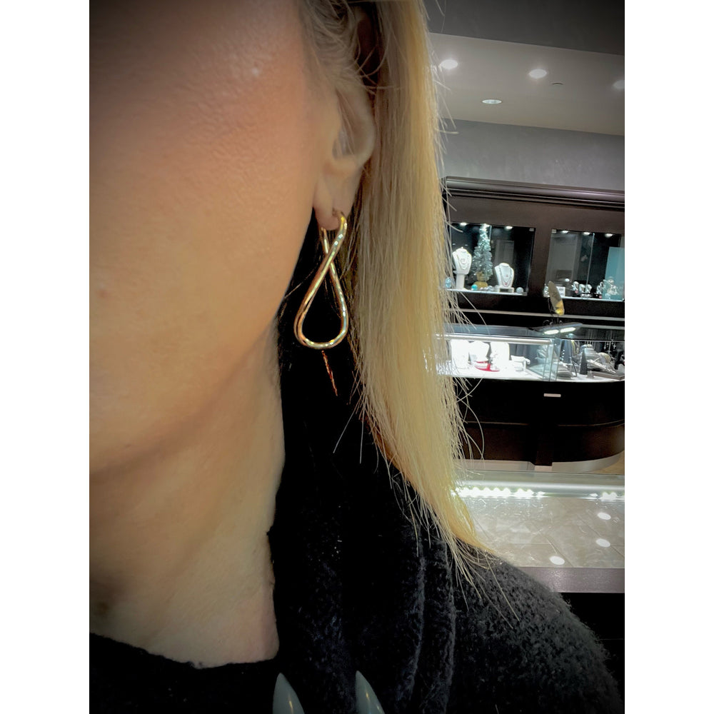 14K Yellow Gold Twist Hoop Earrings / Gold Hoop Earrings / Large Gold Hoops / 14K Twist Hoops / 14K Oval Twist Hoop Earrings / Oval Hoops