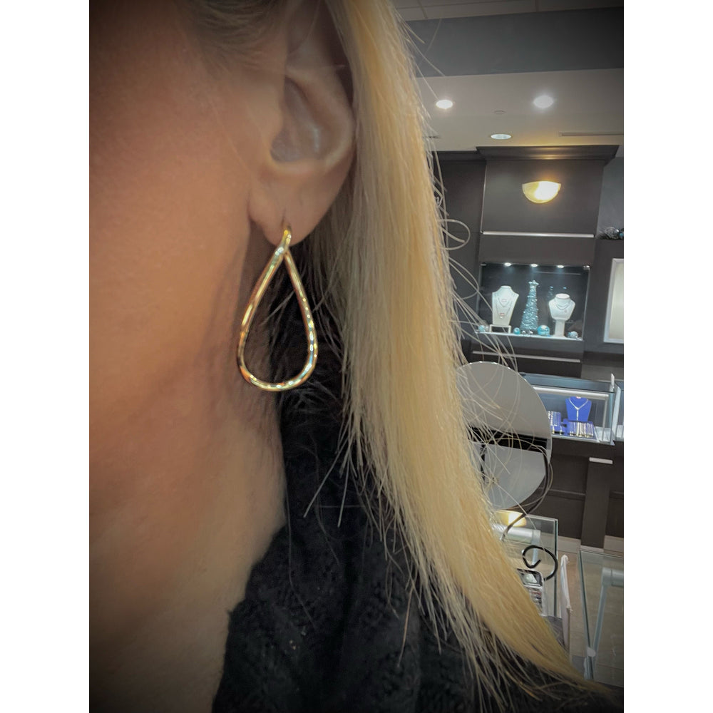 14K Yellow Gold Twist Hoop Earrings / Gold Hoop Earrings / Large Gold Hoops / 14K Twist Hoops / 14K Oval Twist Hoop Earrings / Oval Hoops