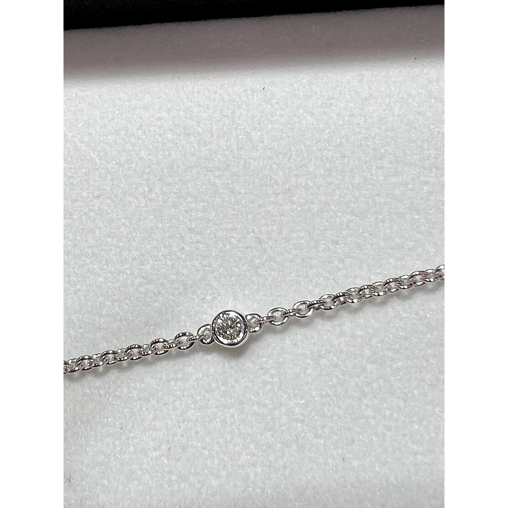 14K Diamond Heart Bracelet / Heart Bracelet / Adjustable White Gold Heart Bracelet / Diamond Heart Bracelet / 14K Heart Bracelet