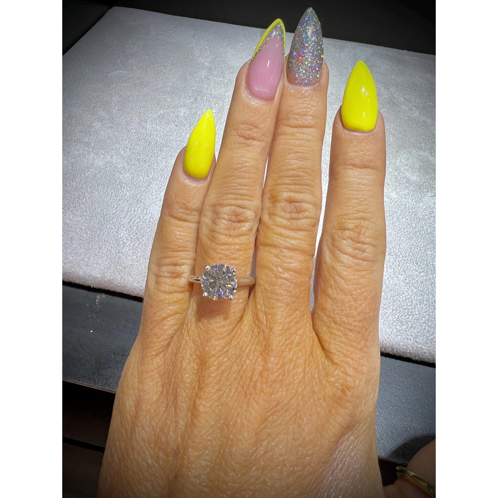 3 Carat Lab Grown Diamond Engagement Ring: 14K White Gold, IGI Certified