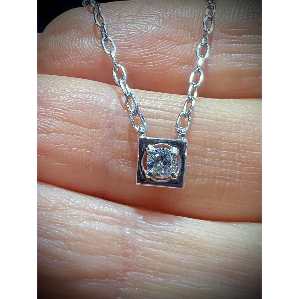 Multi-Shape Diamond Solitaire Necklaces/ Diamond Solitaire Necklaces / Round Diamond Necklace / Diamond Heart Necklace / Diamond Pendants