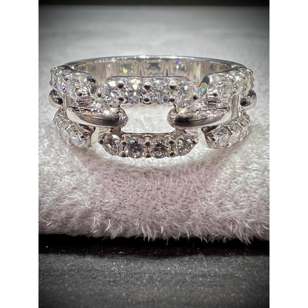 Diamond Link Ring / 1.00 Carat Diamond Link Ring / Diamond Ring / Diamond Chain Link Ring / Diamond Band