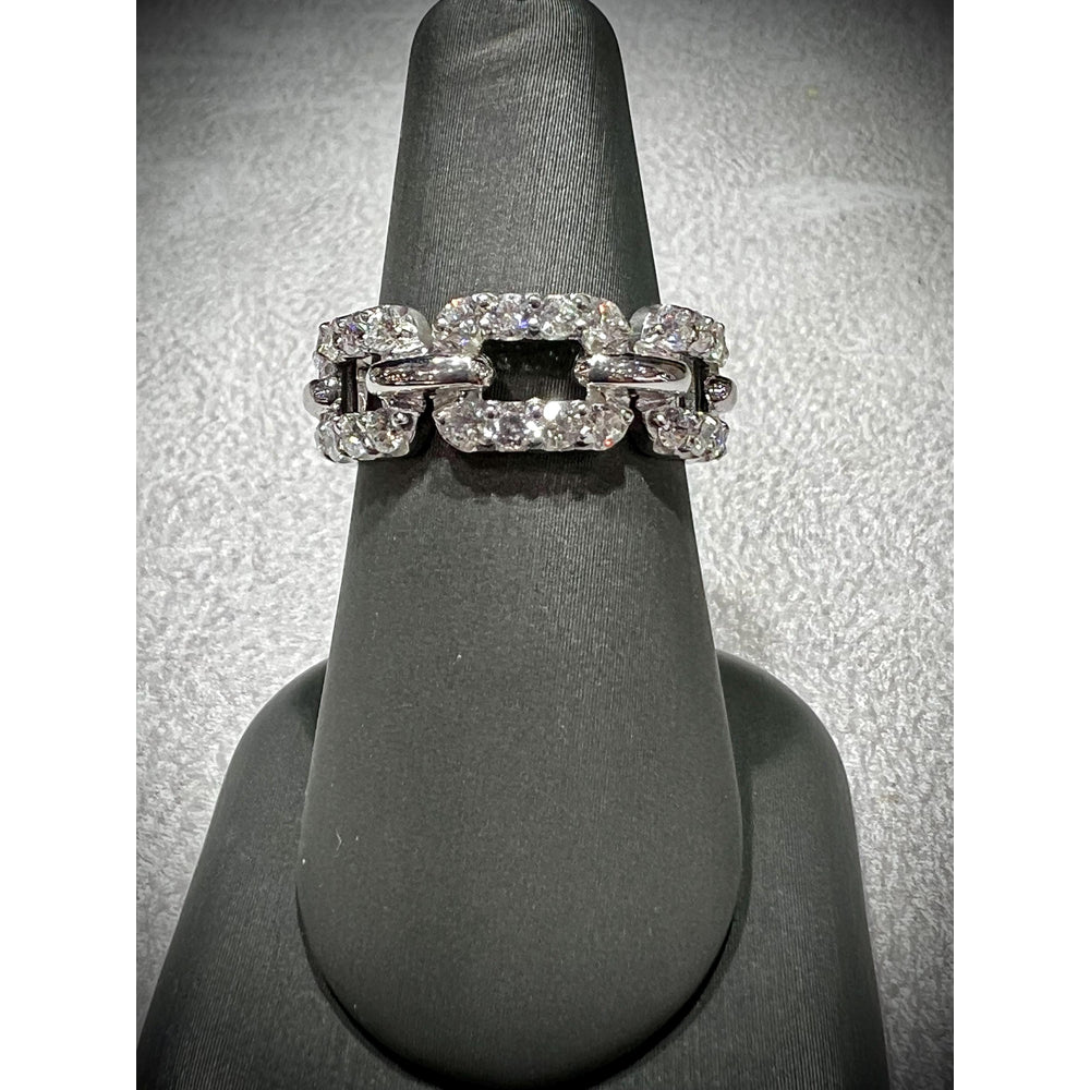 Diamond Link Ring / 1.00 Carat Diamond Link Ring / Diamond Ring / Diamond Chain Link Ring / Diamond Band