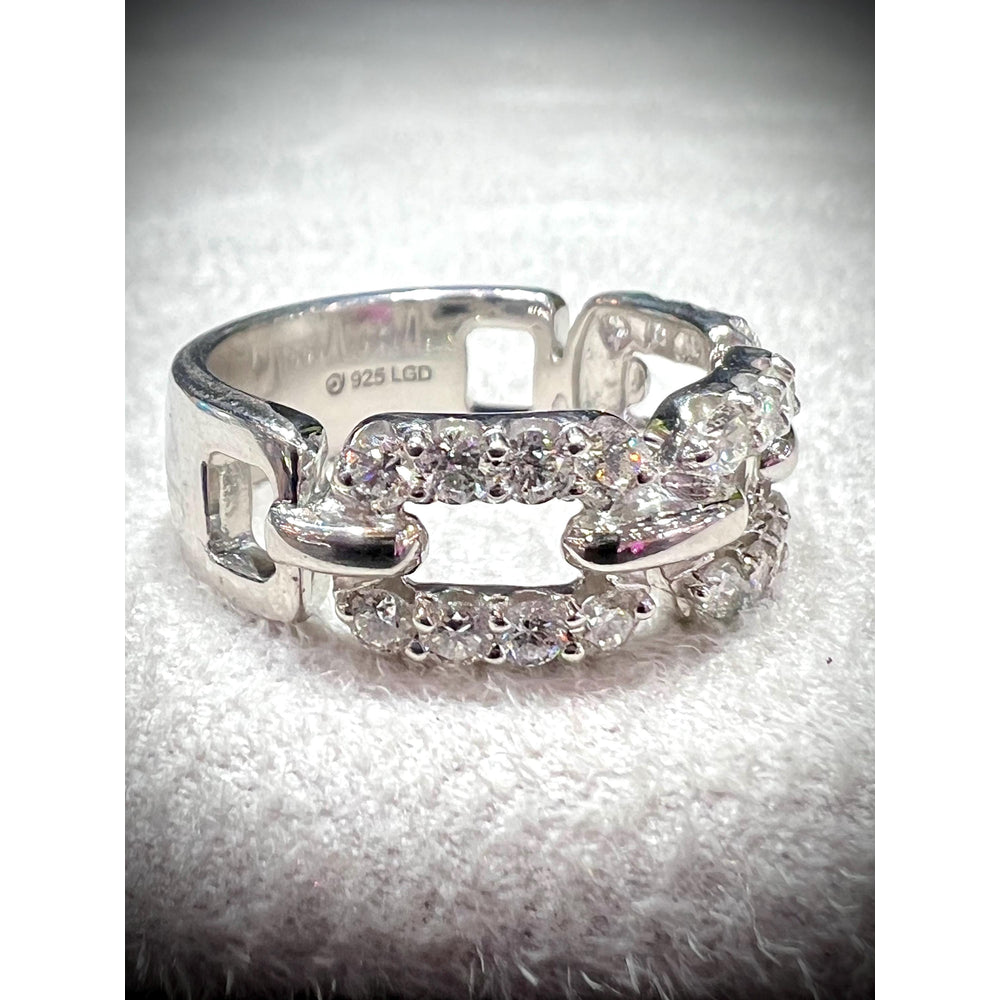 Diamond Link Ring / 1.00 Carat Diamond Link Ring / Diamond Ring / Diamond Chain Link Ring / Diamond Band