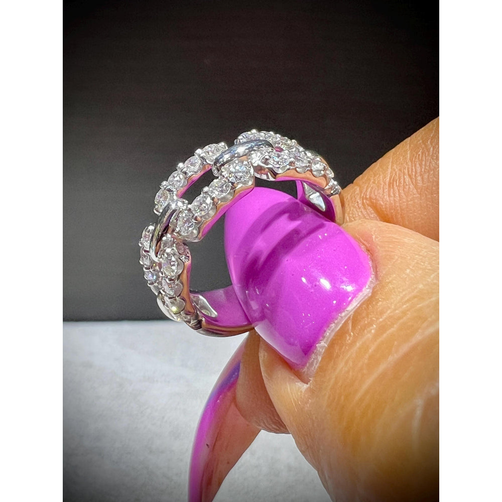 Diamond Link Ring / 1.00 Carat Diamond Link Ring / Diamond Ring / Diamond Chain Link Ring / Diamond Band