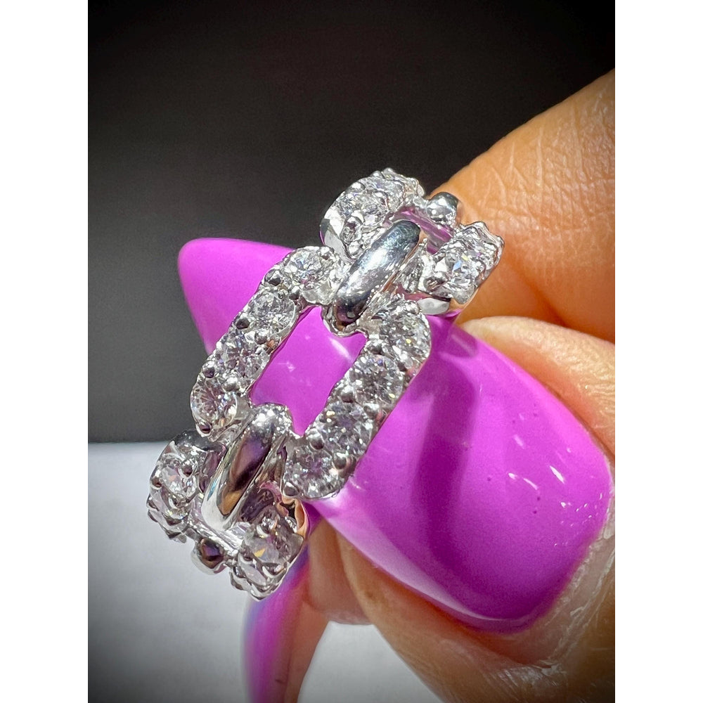 Diamond Link Ring / 1.00 Carat Diamond Link Ring / Diamond Ring / Diamond Chain Link Ring / Diamond Band