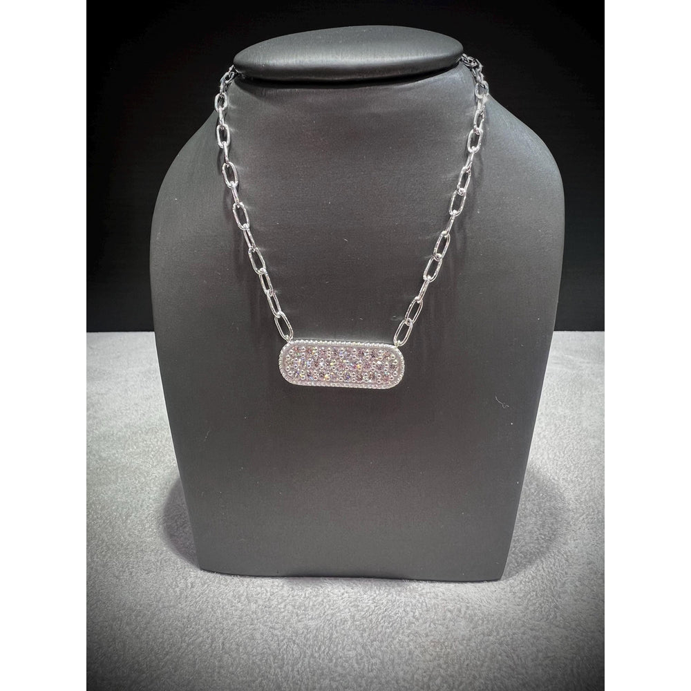 Diamond Bar Necklace / Diamond Bar 1.50 Carat Necklace/ Diamond 1.50ct Necklace / Pavè Diamond Bar Necklace