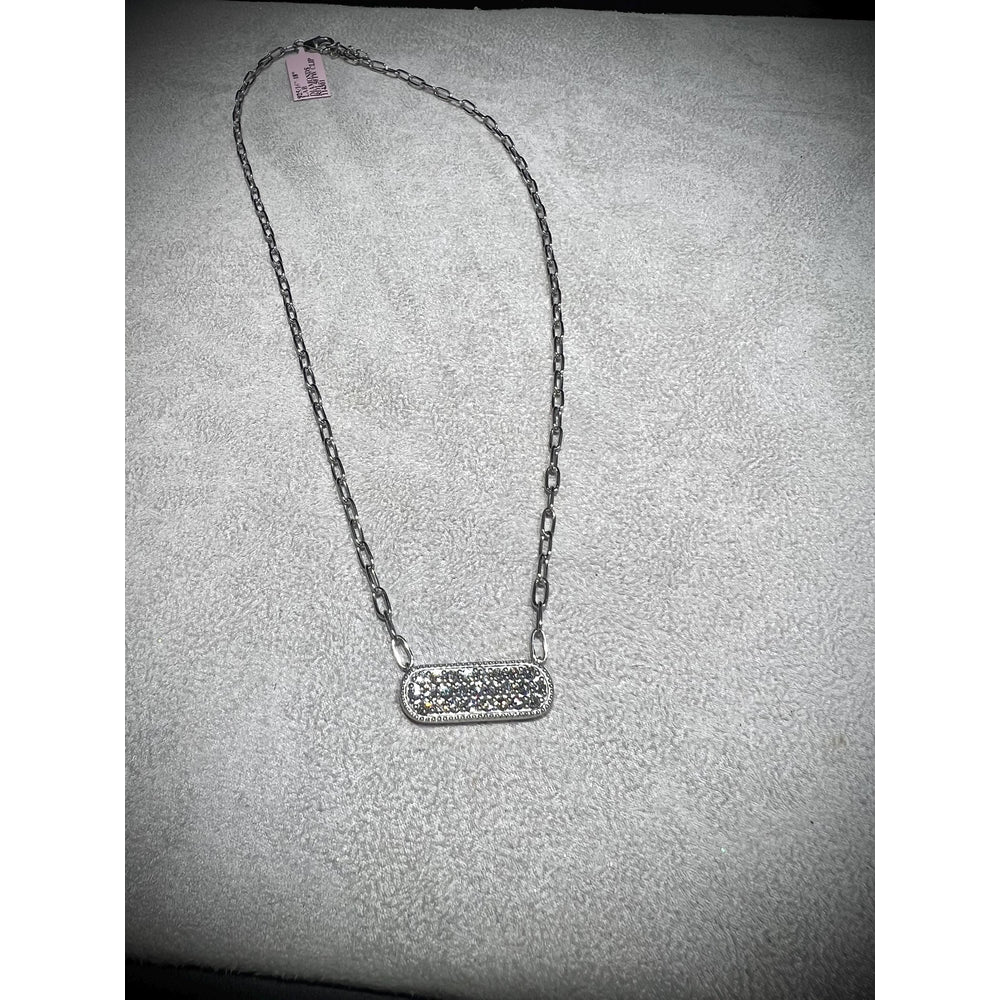 Diamond Bar Necklace / Diamond Bar 1.50 Carat Necklace/ Diamond 1.50ct Necklace / Pavè Diamond Bar Necklace