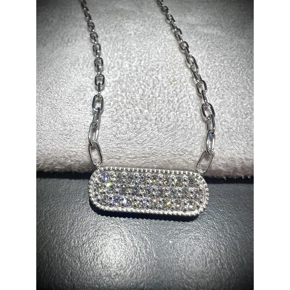 Diamond Bar Necklace / Diamond Bar 1.50 Carat Necklace/ Diamond 1.50ct Necklace / Pavè Diamond Bar Necklace
