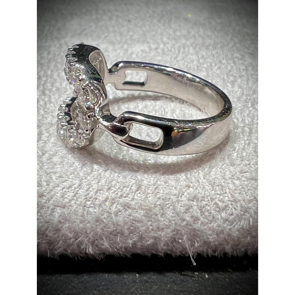Diamond Oval Ring / 1.07 Carat Diamond Link Ring / Diamond Ring / Diamond Open Oval Link Ring / Diamond Band