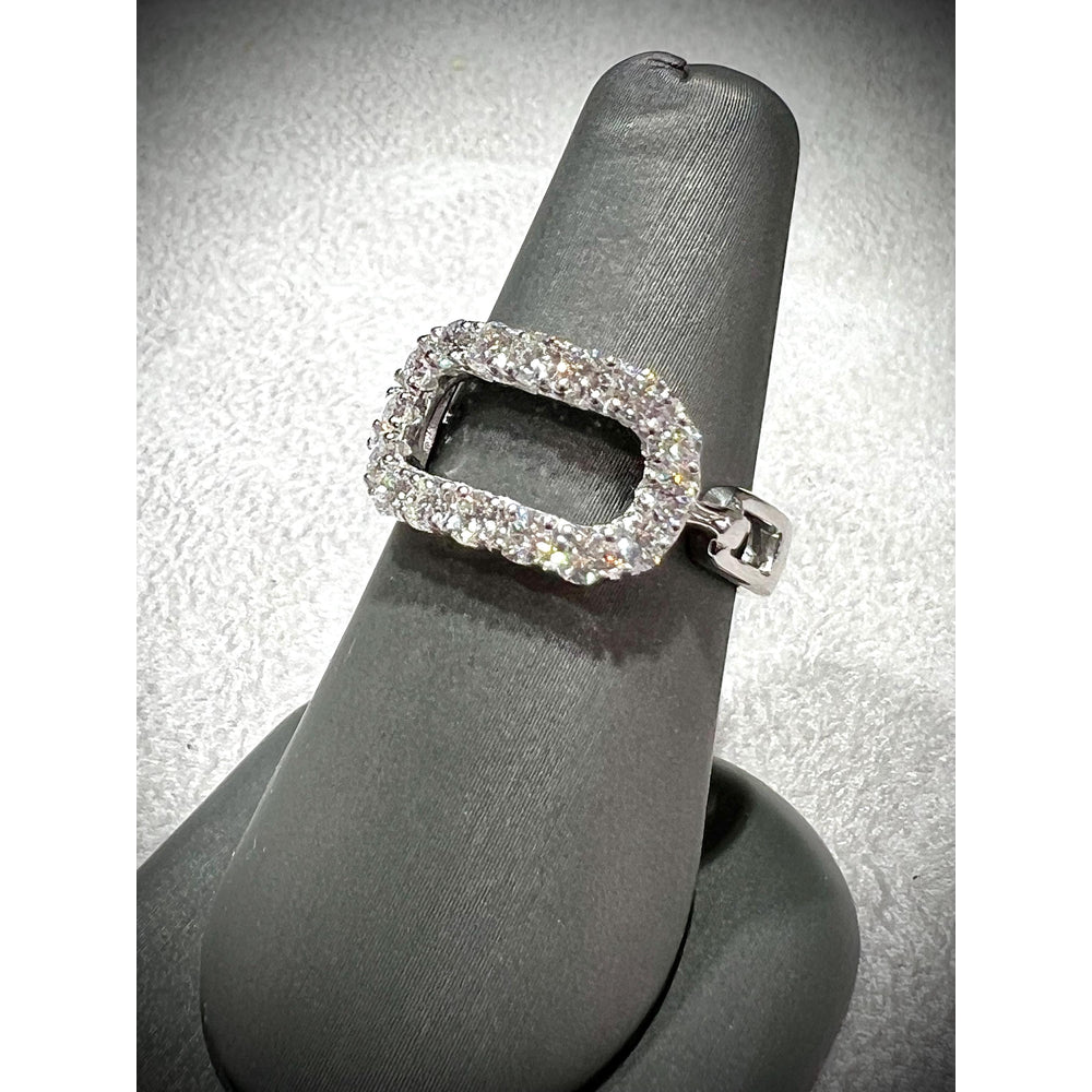 Diamond Oval Ring / 1.07 Carat Diamond Link Ring / Diamond Ring / Diamond Open Oval Link Ring / Diamond Band