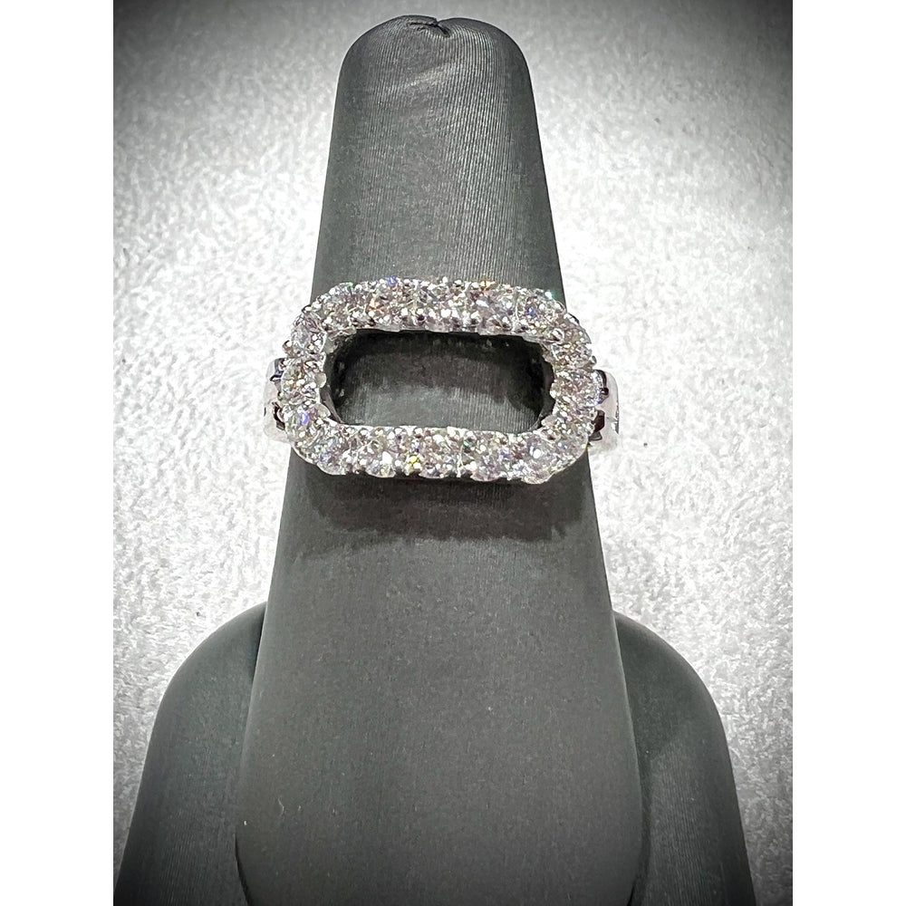 Diamond Oval Ring / 1.07 Carat Diamond Link Ring / Diamond Ring / Diamond Open Oval Link Ring / Diamond Band