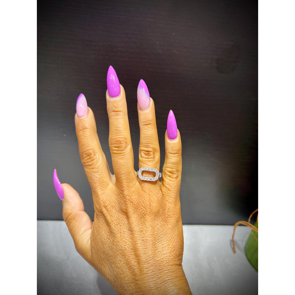Diamond Oval Ring / 1.07 Carat Diamond Link Ring / Diamond Ring / Diamond Open Oval Link Ring / Diamond Band