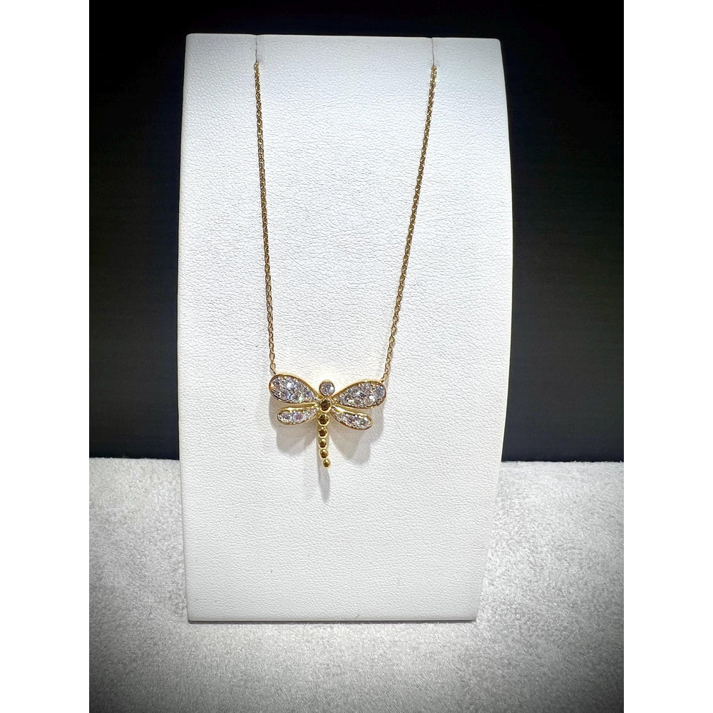 Diamond Dragonfly Necklace / Dragonfly Necklace / Diamond Dragonfly Pendant / Diamond Dragonfly 0.78ct Necklace / Gold Diamond Dragonfly