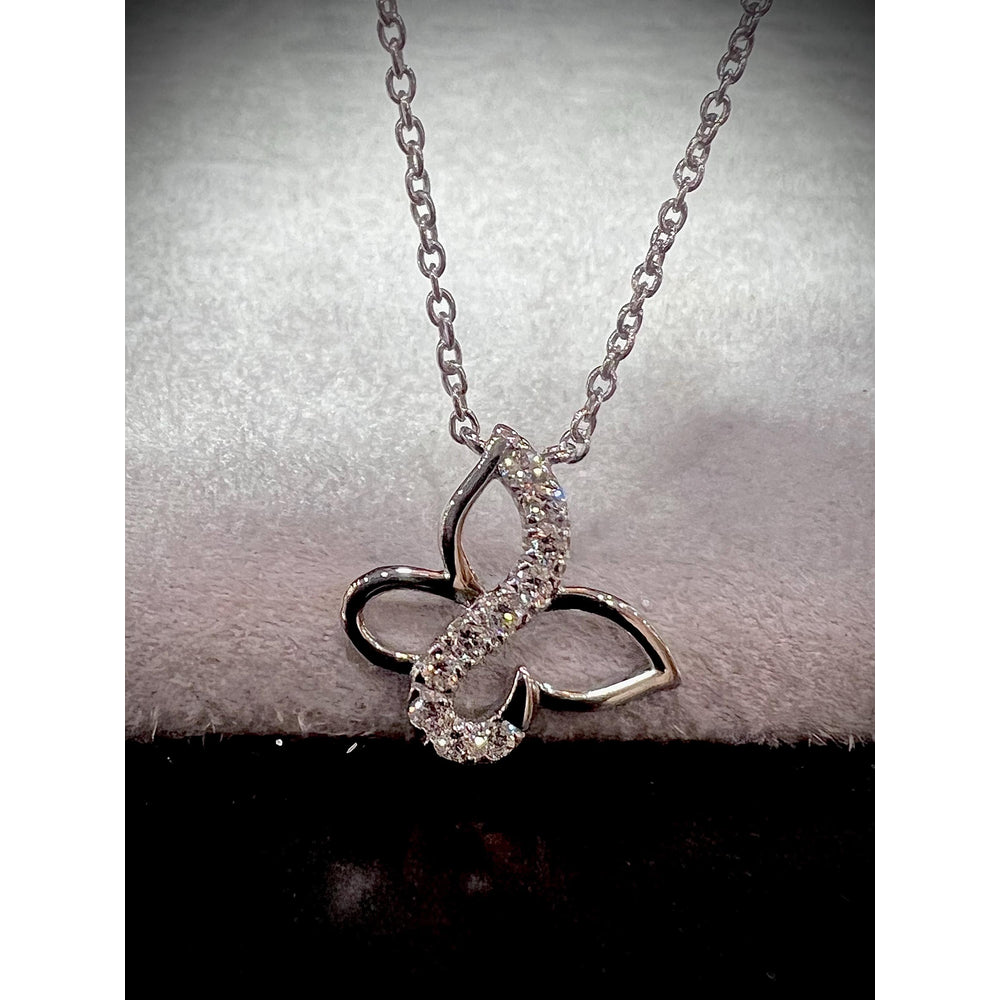 Diamond Butterfly Necklace / Butterfly Necklace / Diamond Butterfly 0.75ct / Diamond Butterfly Pendant with Diamond Chain