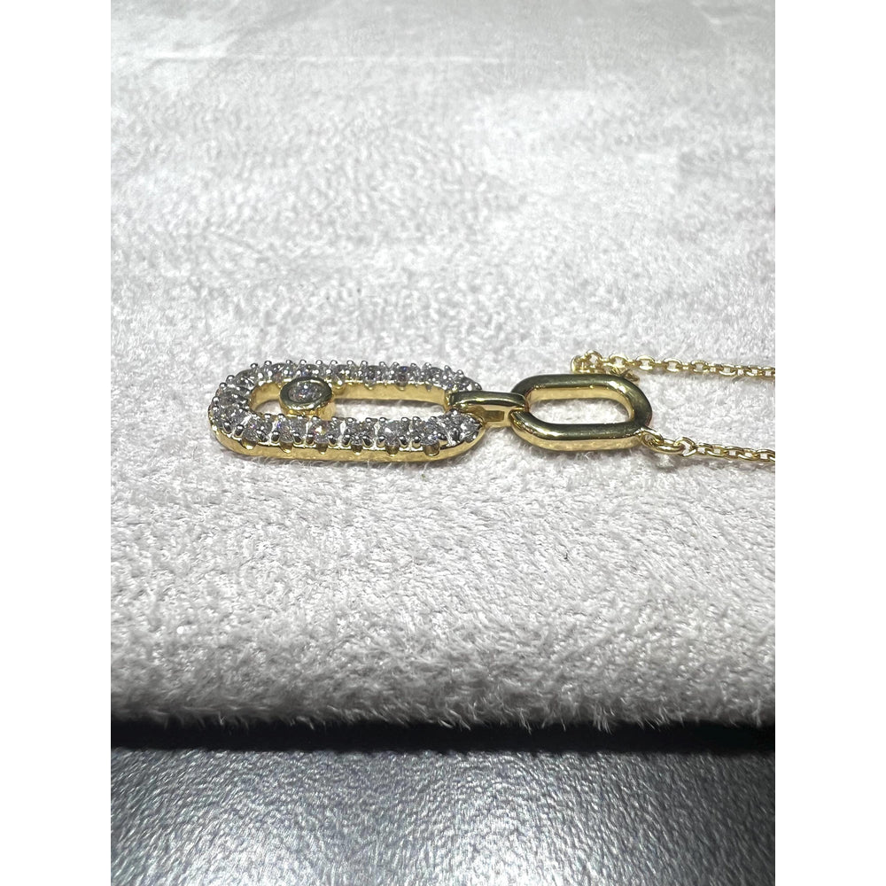 Diamond Pendant/ Oval Diamond Necklace/ Gold Diamond Necklace/ Gold Diamond Pendant / Diamond Necklace 0.68 carats/ Oval Design Necklace