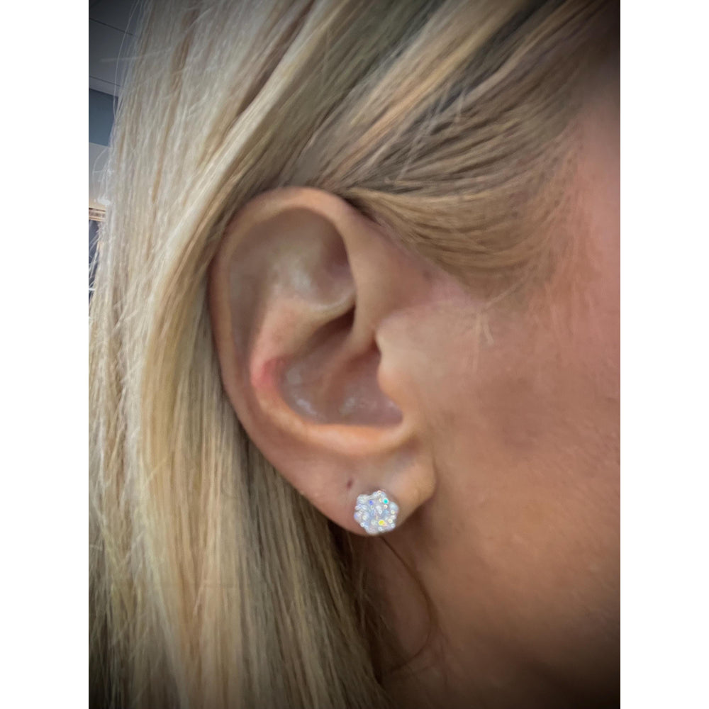 Diamond Cluster Stud Earrings / Diamond Stud Earrings / Diamond Flower Cluster Earrings / Diamond 1.16 Carat Earrings