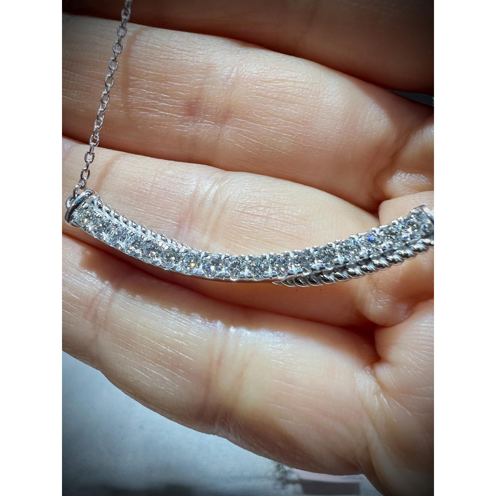 Diamond Bar Necklace / Diamond Necklace / Diamond 0.77 Carat Necklace / Diamond Bar / Diamond Pendant