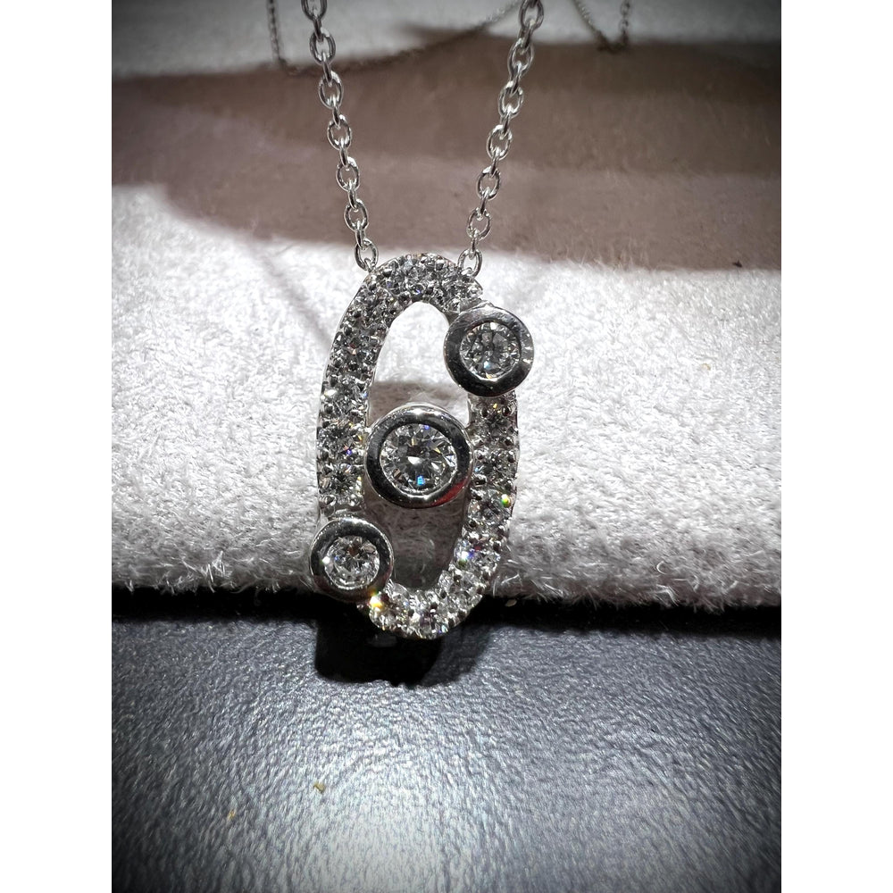 Diamond Pendant/ Oval Diamond Necklace/ Diamond Necklace/ Diamond Pendant / Diamond Necklace 0.77 carats / Oval Design Necklace