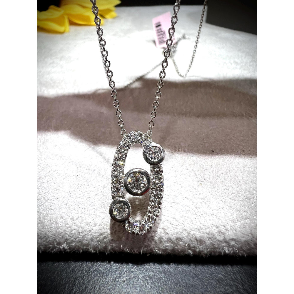 Diamond Pendant/ Oval Diamond Necklace/ Diamond Necklace/ Diamond Pendant / Diamond Necklace 0.77 carats / Oval Design Necklace