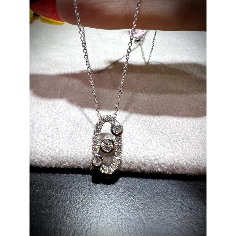 Diamond Pendant/ Oval Diamond Necklace/ Diamond Necklace/ Diamond Pendant / Diamond Necklace 0.77 carats / Oval Design Necklace