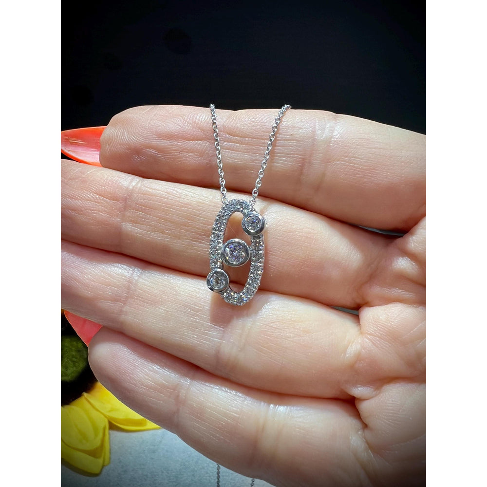 Diamond Pendant/ Oval Diamond Necklace/ Diamond Necklace/ Diamond Pendant / Diamond Necklace 0.77 carats / Oval Design Necklace