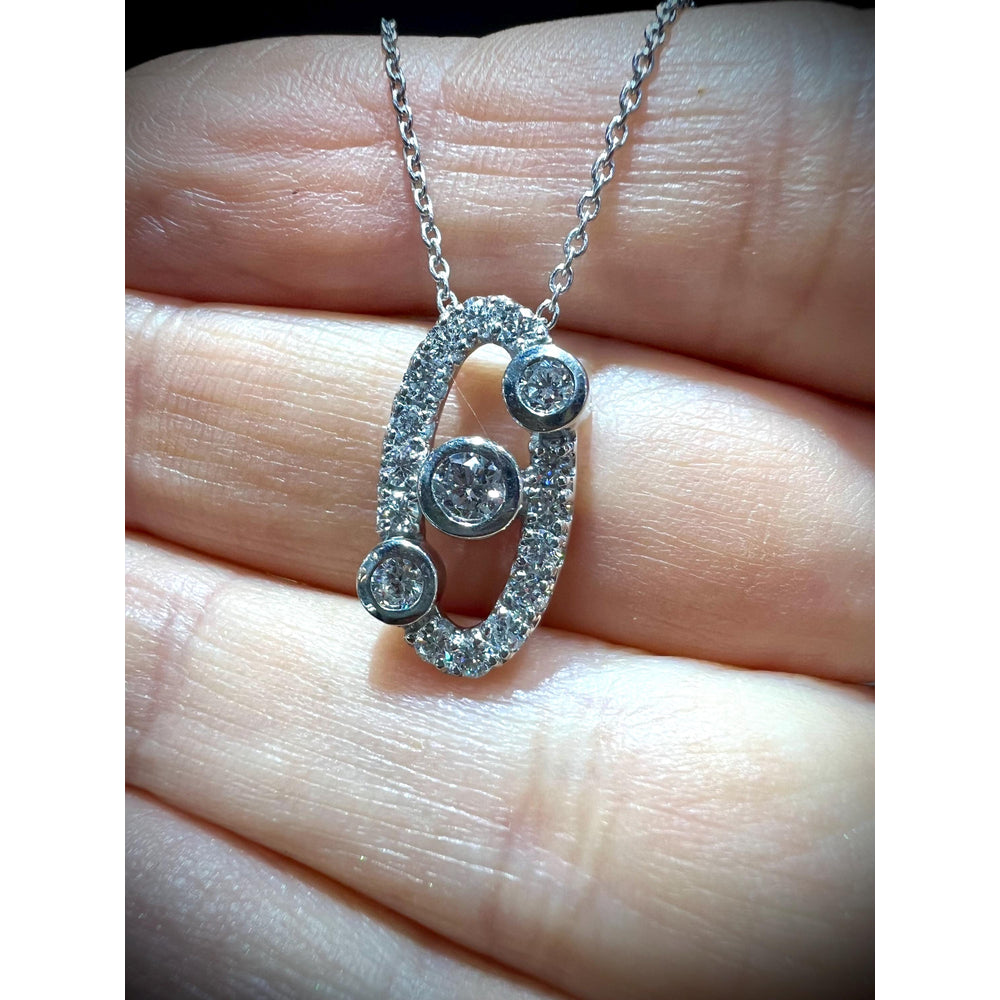 Diamond Pendant/ Oval Diamond Necklace/ Diamond Necklace/ Diamond Pendant / Diamond Necklace 0.77 carats / Oval Design Necklace