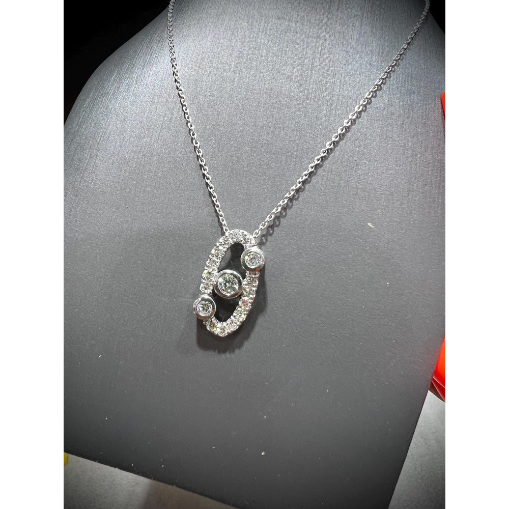 Diamond Pendant/ Oval Diamond Necklace/ Diamond Necklace/ Diamond Pendant / Diamond Necklace 0.77 carats / Oval Design Necklace