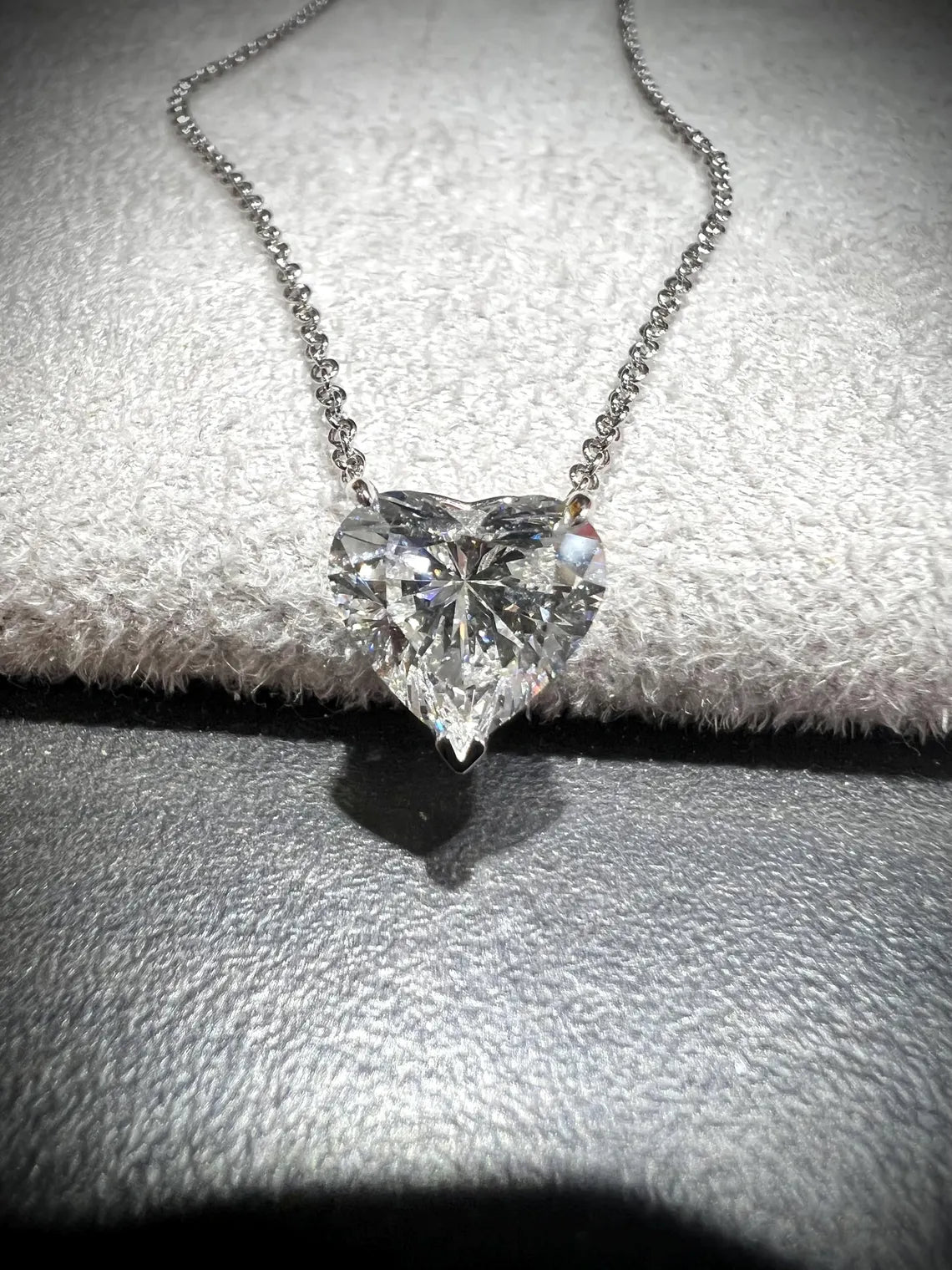 14K Heart Shape 2.00 Carat Lab Grown IGI Certified Diamond Solitaire Necklace: Adjustable